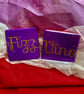 2 upcycled hand painted coasters - Image 1