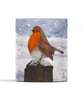 Winter Robin Art Mug: Cozy Nature Coffee Cup, Bird Lover Gift