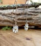 Handmade Gold & Silver Daisy Drop Earrings - Image 2