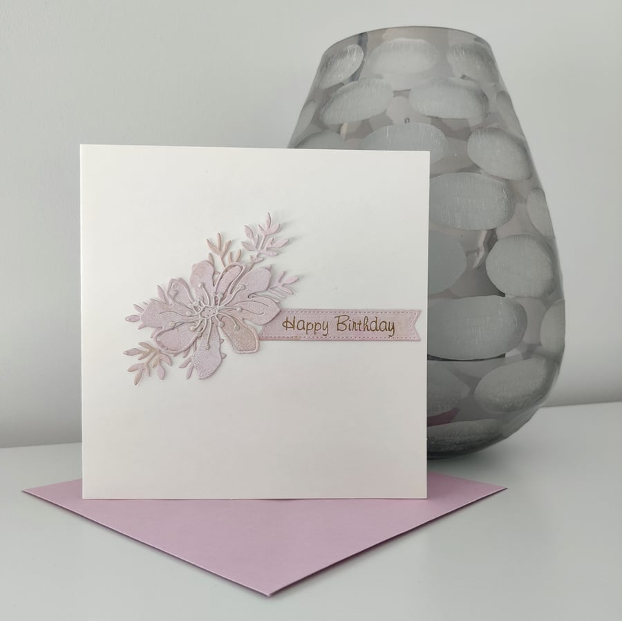 Birthday Card - Pink Flower