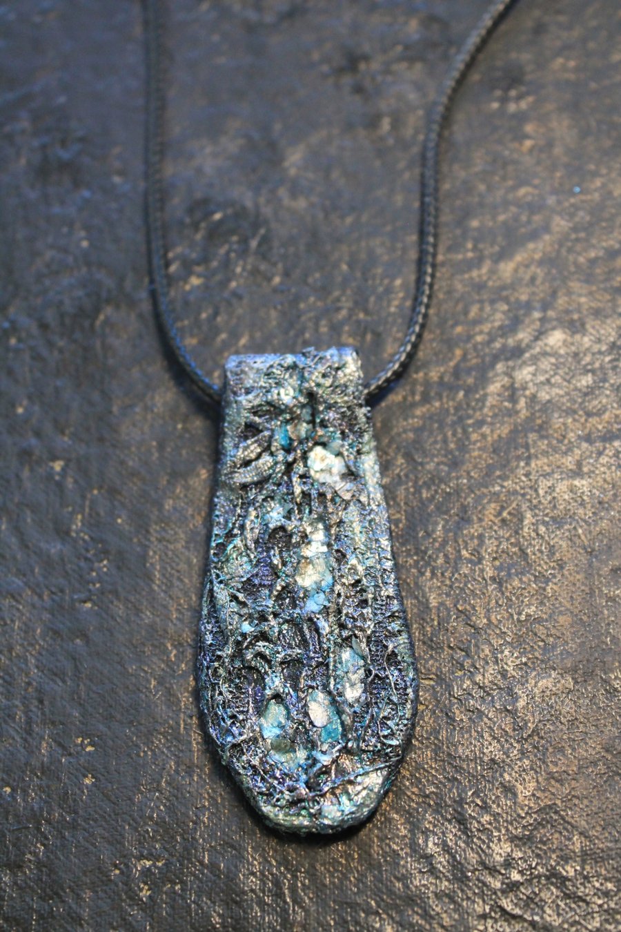 Handcrafted boho wearable art pendant