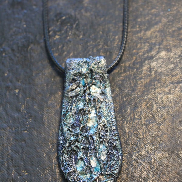 Handcrafted boho wearable art pendant