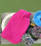 Hand knitted merino wool hot water bottle
