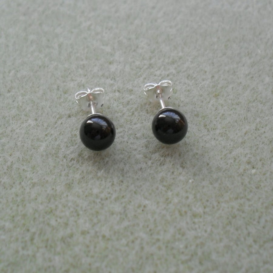 Black Pearl Sterling Silver Earrings With Pearls From Swarovski