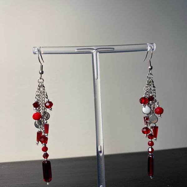 Alexandra - Gothic Red Earrings 