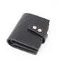 Black leather wallet with press stud closure - Image 1