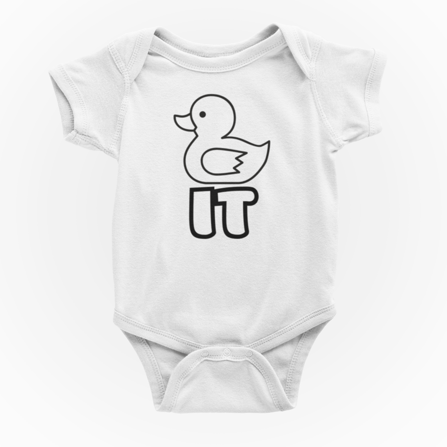 Funny Rude Novelty Shortsleeve Baby Grow - Duck IT