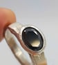 Molten Silver Black Diamond Ring – Oval Faceted Diamond, Rustic Artisan Design - - Image 3