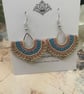 Boho micro macrame fan shaped beaded tear drop earrings, boho girl gift  - Image 6