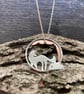Sterling silver and copper fox and hedgehog necklace - Image 1