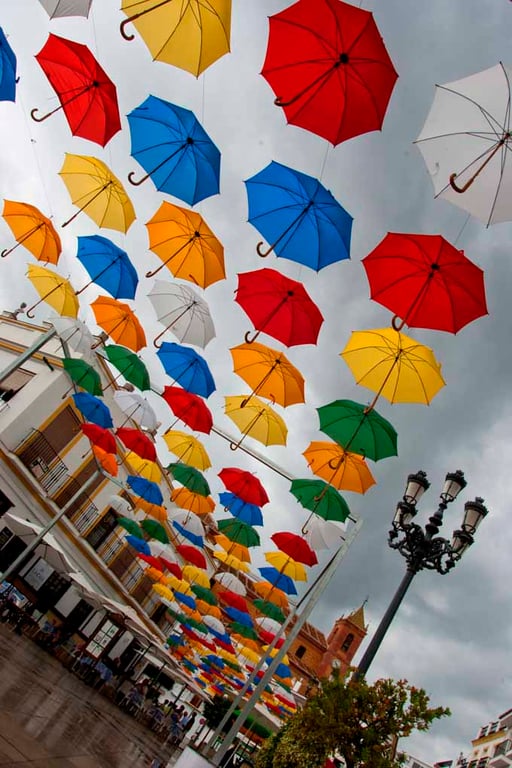 Colourful Umbrellas Torrox Costa Del Sol Spain Photograph Print