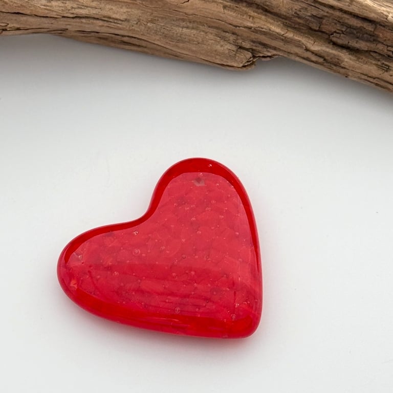 Red Fused Glass Heart