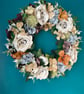 Autumn Floral Door Wreath, Vintage Neutral Faux Flower Door Hanger, 40 cm - Image 2