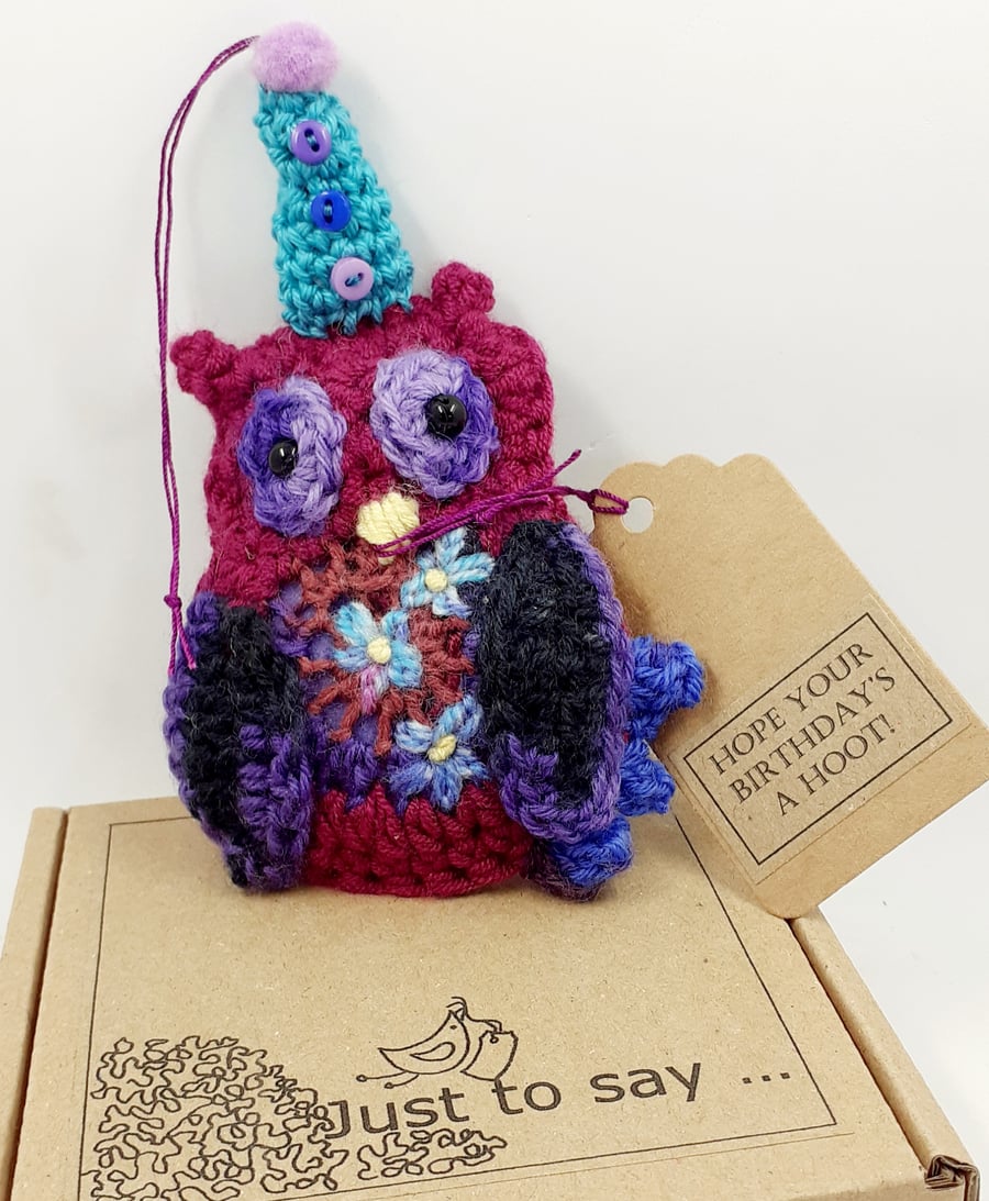 Hope Your Birthday's a Hoot! - Crochet Alternative to a Greetings Card