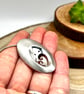 Sterling Silver Large Domed Oval with Swirl Detail Pendant Necklace - Image 3