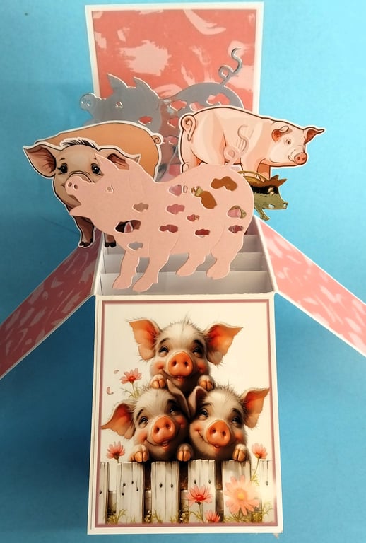 Birthday Card With Pigs