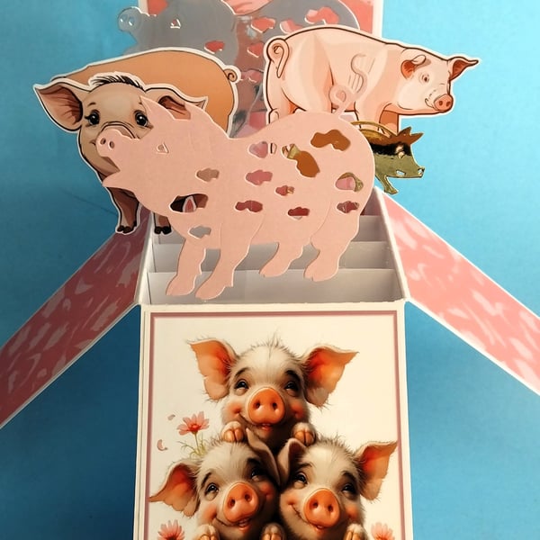 Birthday Card With Pigs