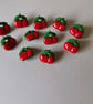 10 Cherry Shape Shank Buttons, 15mm x 16mm