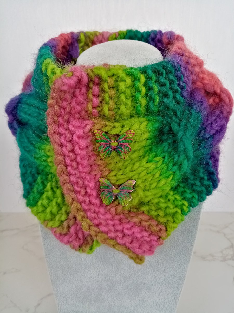 Cable Knit Neck warmer for Kids 100% pure wool 