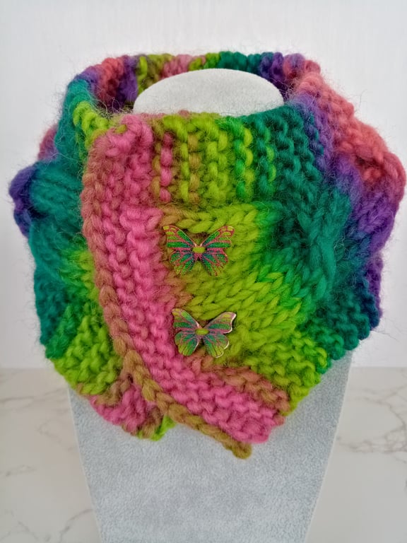 Cable Knit Neck warmer for Kids 100% pure wool 