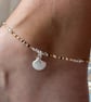 Sterling Silver Shell & Miyuki Beaded Anklet. Sterling Silver. Extension Chain.  - Image 1