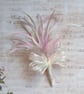 Pale Vintage Pink & Ivory Cream Bow Regency Feather Sprig Headpiece Pin