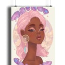 Kunzite pixie art print