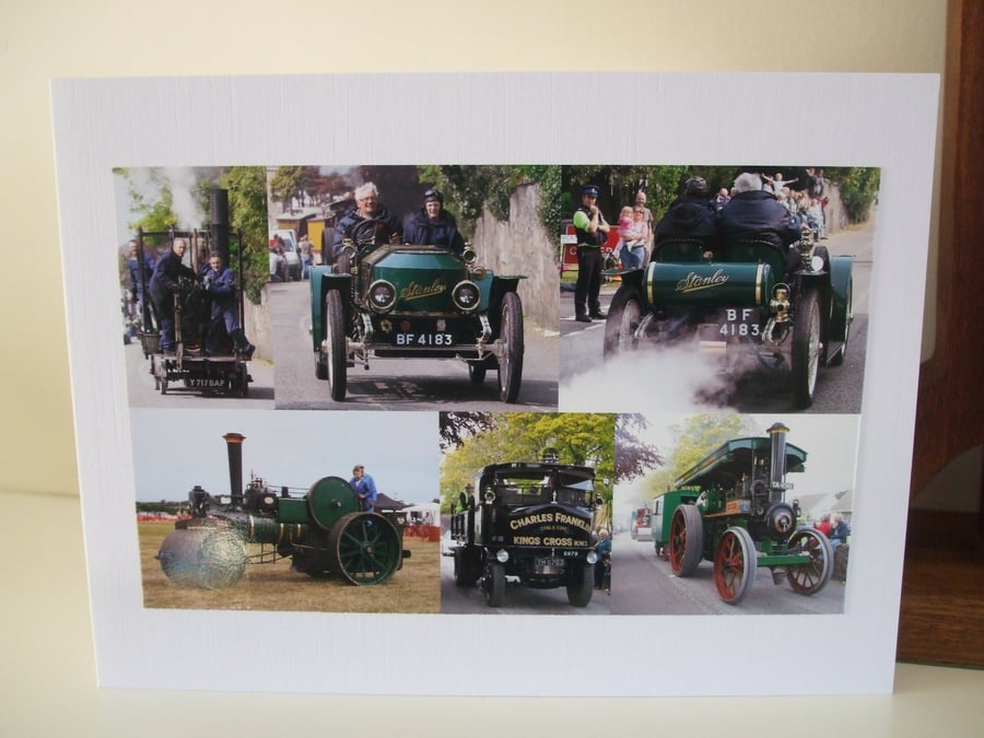 Montage of photos. of Steam Vehicles.