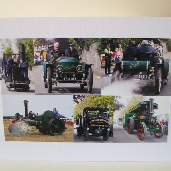 Montage of photos. of Steam Vehicles.