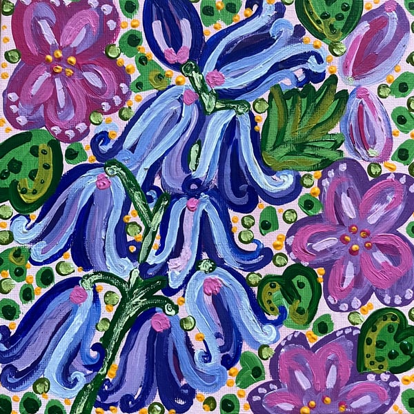 Bluebells flower painting 