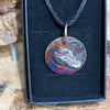 Tarot inspired flame-painted silver fused copper planet world pendant medium