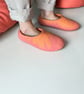 Salmon Hand Felted Merino Wool Slippers Clogs - Image 3