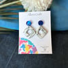 Remnant Hollow Diamond with Blue Earrings