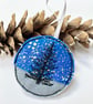 Upcycled embroidered Christmas tree scene home decoration.  - Image 1