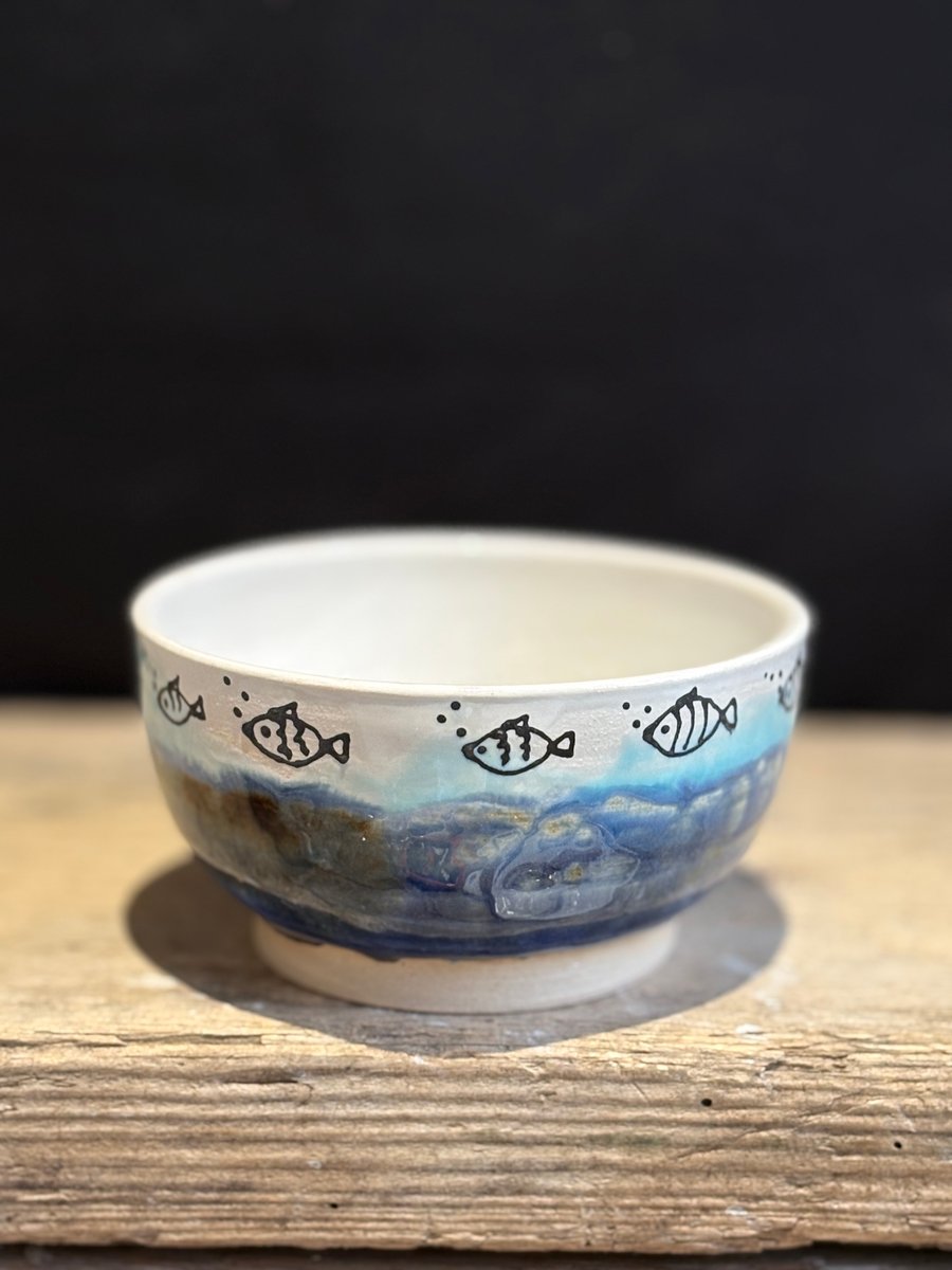 Perfectly Imperfect Stoneware fish shoal bowl 2
