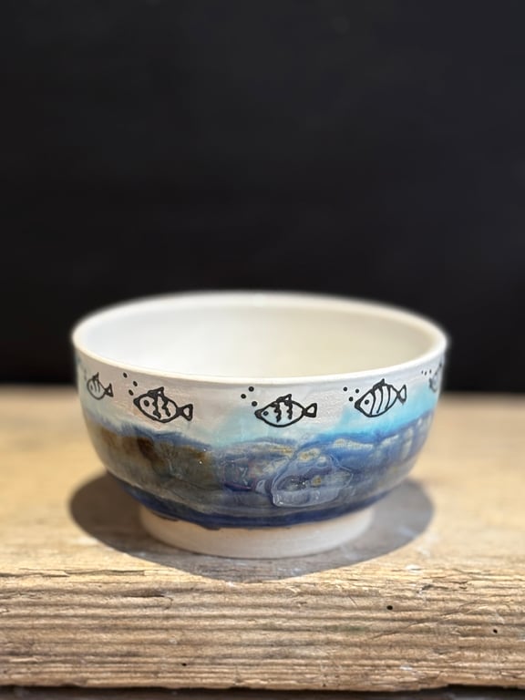 Perfectly Imperfect Stoneware fish shoal bowl 2