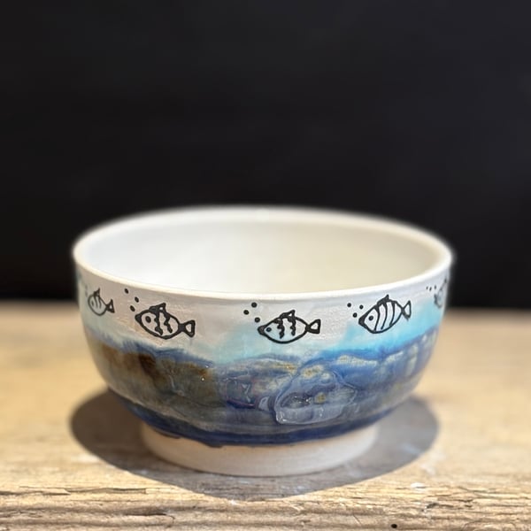 Perfectly Imperfect Stoneware fish shoal bowl 2
