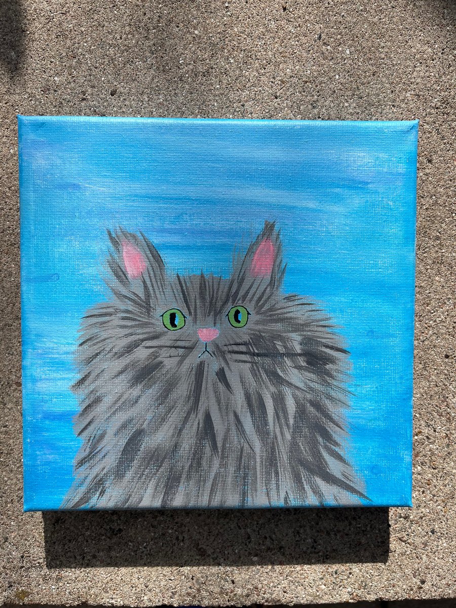 Canvas Cat Painting 