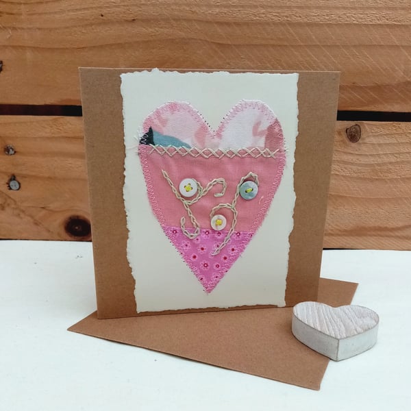 Wedding Anniversary Card, Cotton Heart, 2nd Anniversary