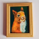 Red Squirrel PortraitMiniature Oil Painting