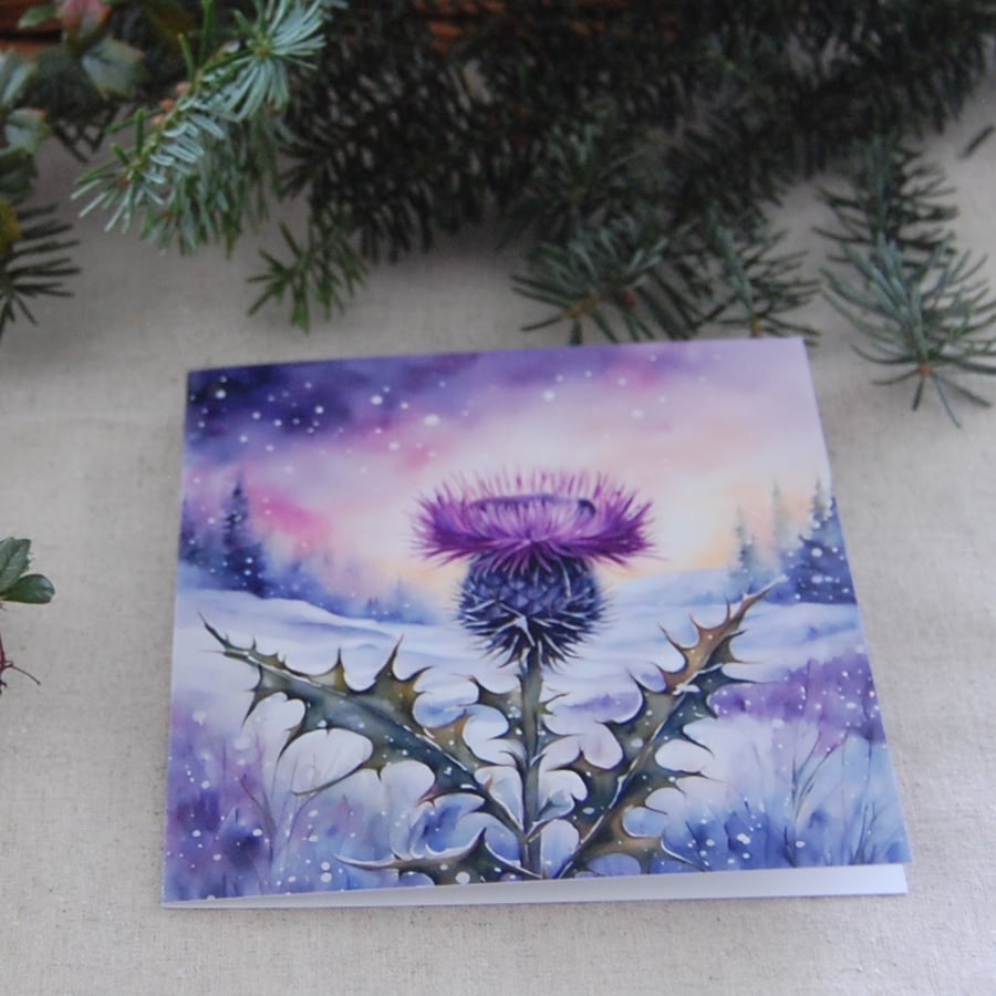 Scottish Thistle Christmas Card - Flower of Scotland