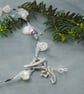 Quartz Crystal necklace with a heart toggle clasp, charms & Swarovski crystal - Image 2