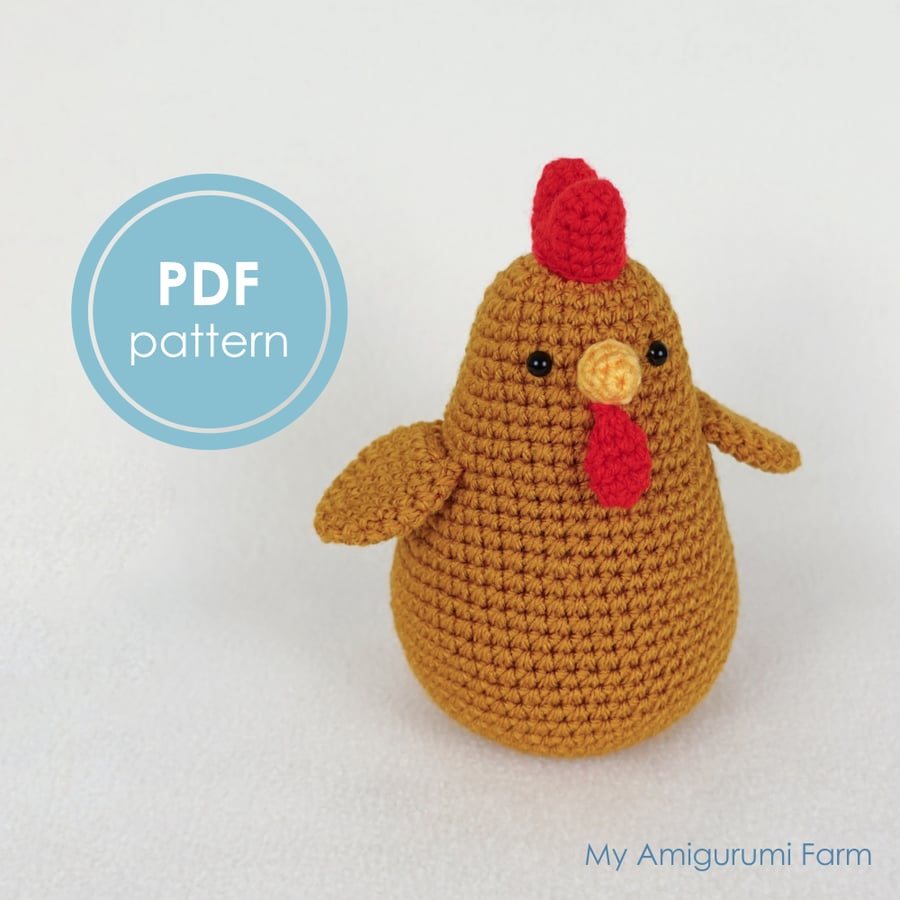 PATTERN: crochet hen pattern - amigurumi hen pattern - poultry - bird