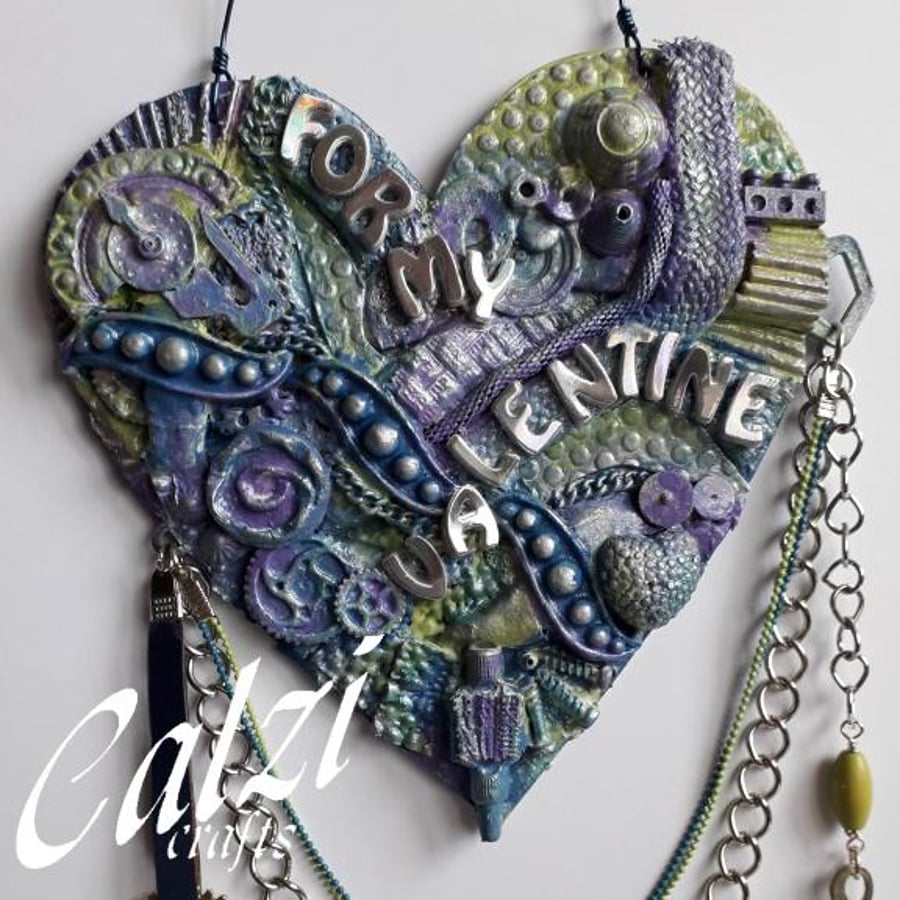 Mixed Media Valentine Heart