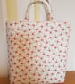 Fabric Christmas Gift bag: holly leaves on cream - Image 2