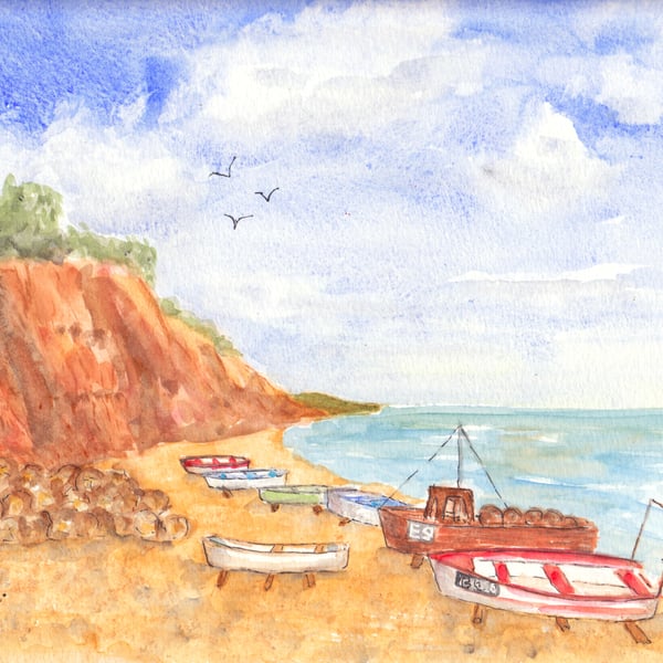 Red Cliffs of the South Coast of England original painting 