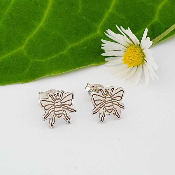 Bumblebee Stud Earrings (Sterling Silver)