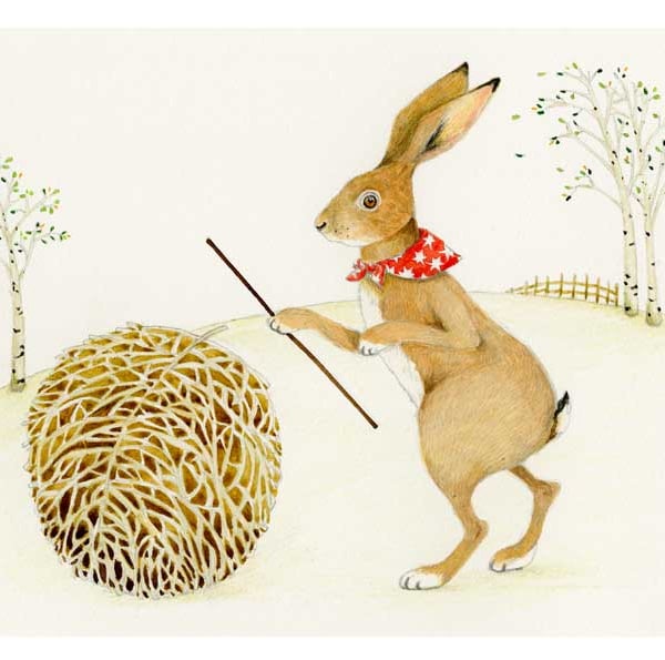 A Hare with Tumbleweed Giclee A4 Print