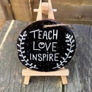 Teach Love Inspire Wooden Hanging Decoration – Handmade Teacher Gift