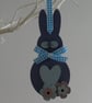 Clearance -  MDF Bunny Decoration - Blue - Image 4